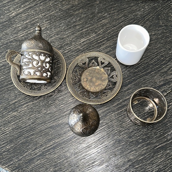 Traditional Ottoman Turkish Coffee Set of 2 - Picture 4 of 8